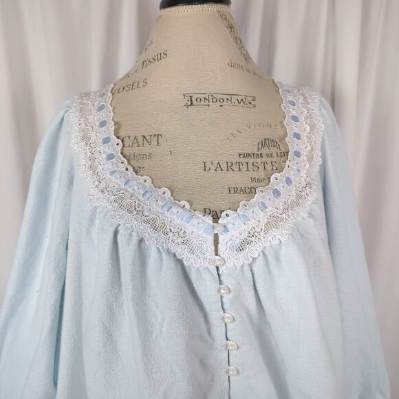 Vintage Victoria's Secret Nightgown X Large Blue Prairie Long Cottagecore - Picture 2 of 11